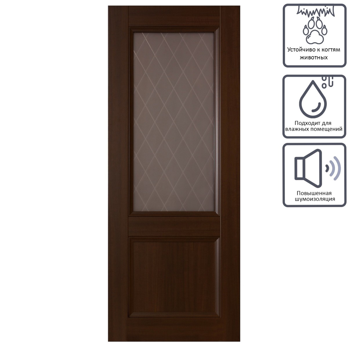 Дверь межкомнатная остеклённая Танганика 90x200 см