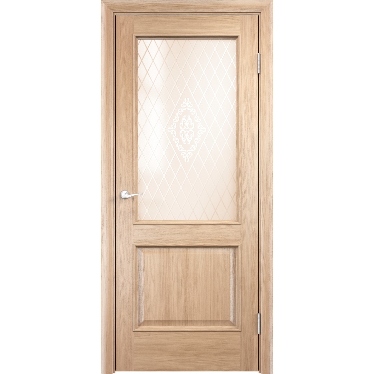 Дверь межкомнатная остеклённая Барселона 80x200 см цвет дуб натуральный с фурнитурой