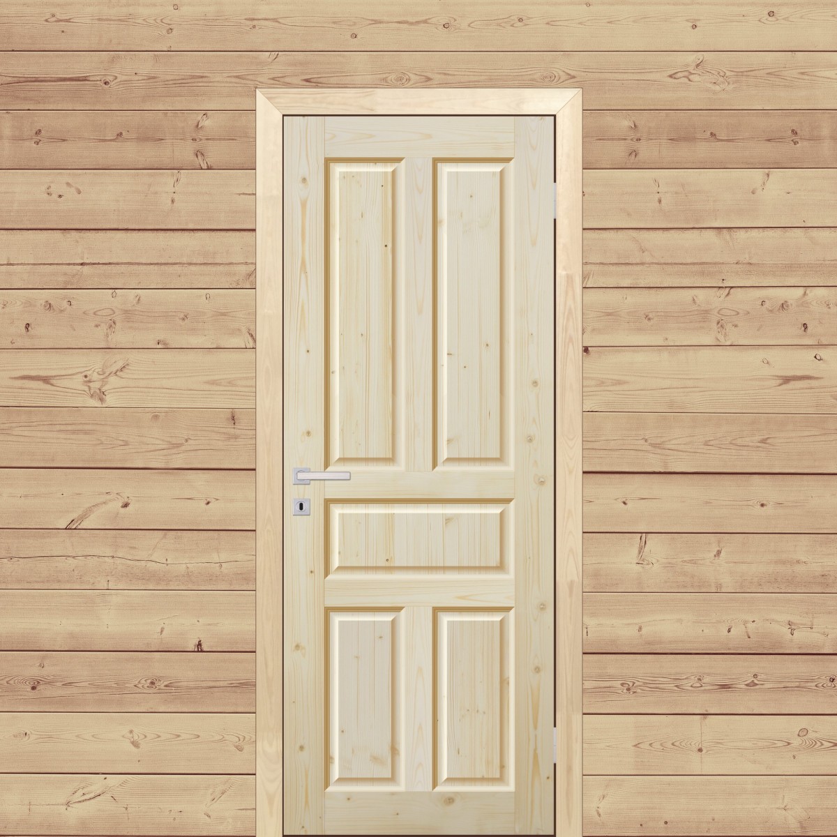 Дверь межкомнатная глухая Кантри 70x200 см, массив хвои, цвет натуральный