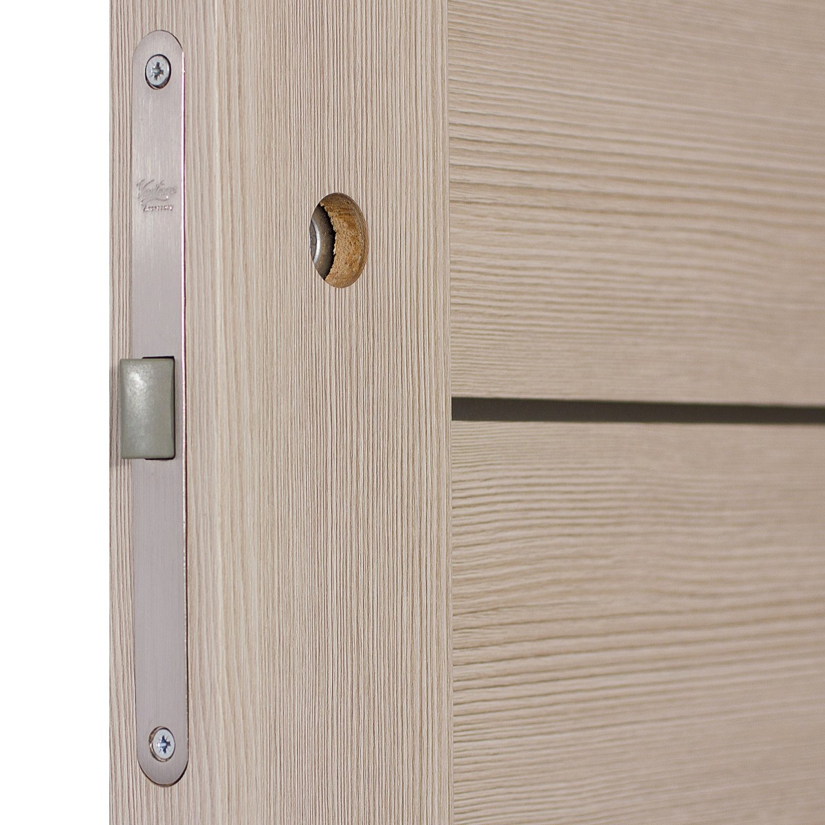 Дверь межкомнатная глухая Ницца 70x200 см, ПВХ, цвет кремовый, с фурнитурой