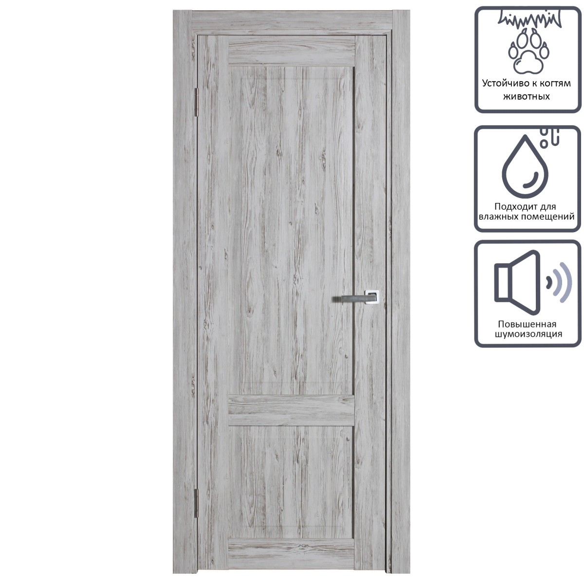 Дверь межкомнатная глухая Рустик 60x200 см цвет северная сосна