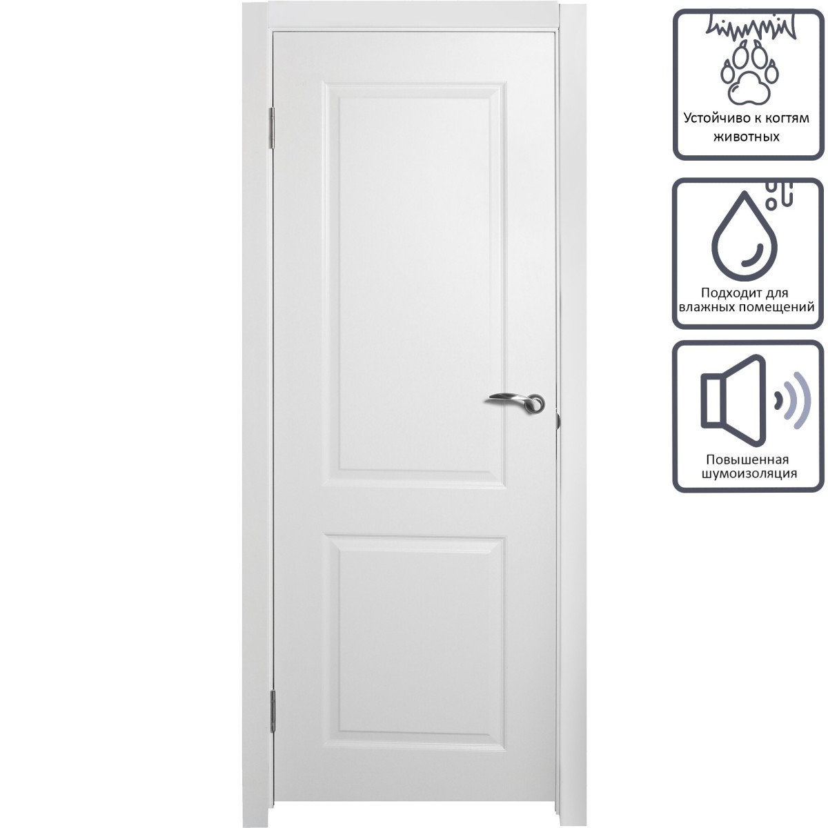 Дверь межкомнатная глухая Австралия 70x200 см цвет белый