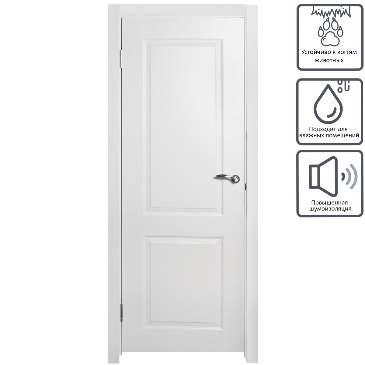 Дверь межкомнатная глухая Австралия 80x200 см цвет белый