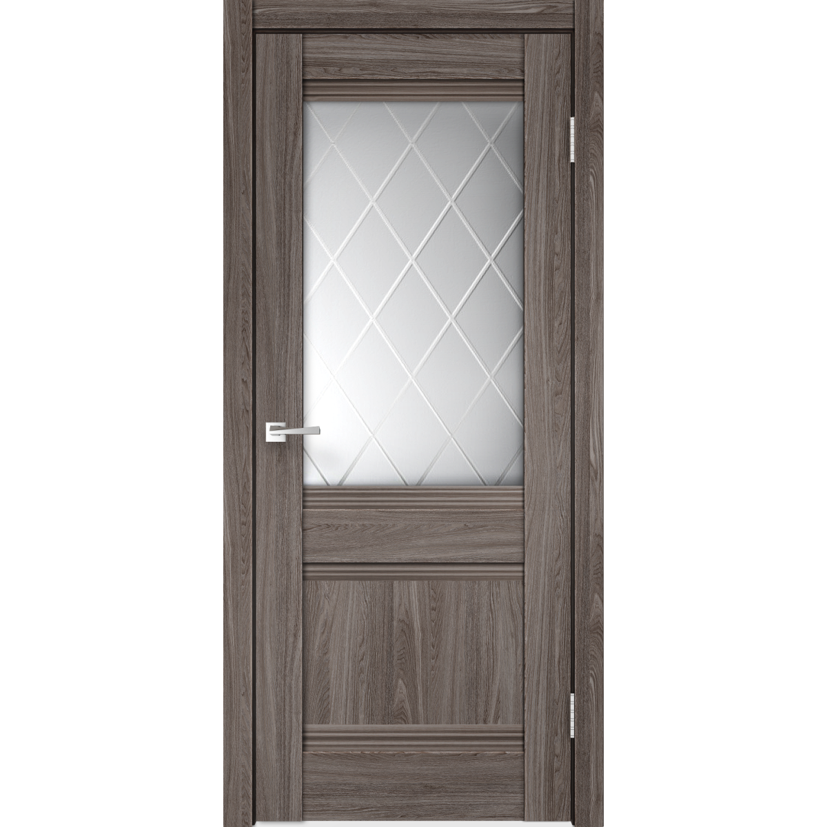 Дверь межкомнатная остеклённая с замком и петлями в комплекте «Тоскана» 70x200 см цвет ясень анкор