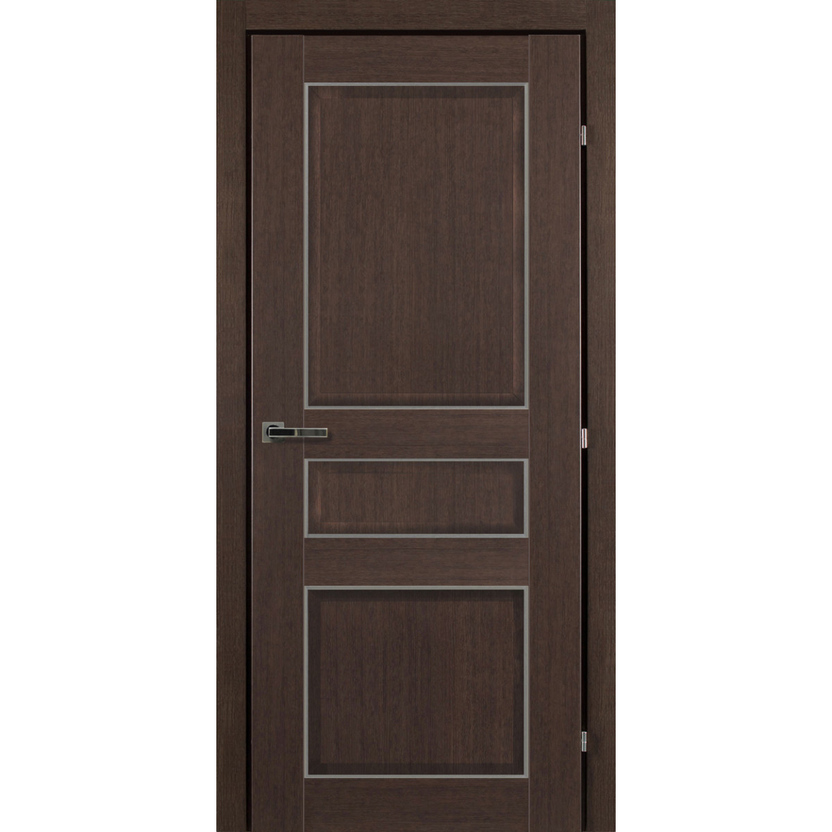 Дверь межкомнатная глухая с замком в комплекте Дерби 2000x800 мм CPL цвет дуб чёрный