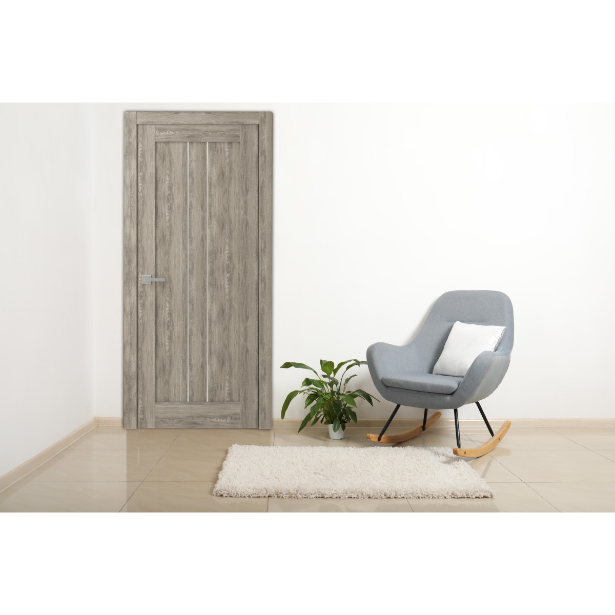 Дверь межкомнатная глухая Челси 90x200 см, экошпон, цвет дуб медовый