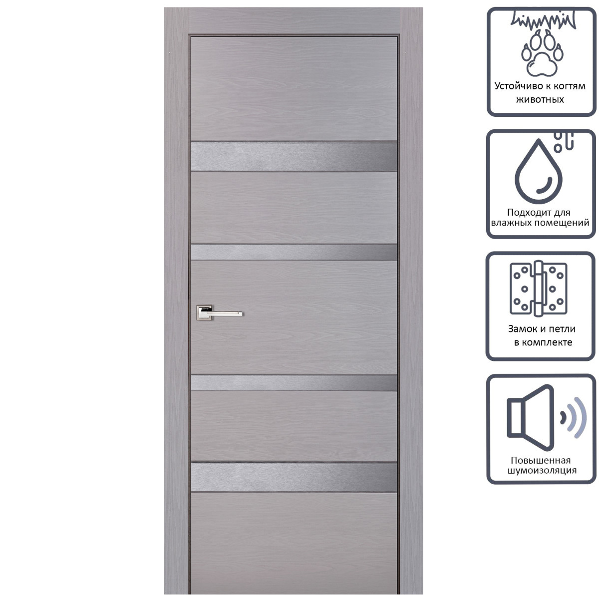 Дверь межкомнатная глухая с замком в комплекте Белиз 90x200 см ПВХ цвет латте