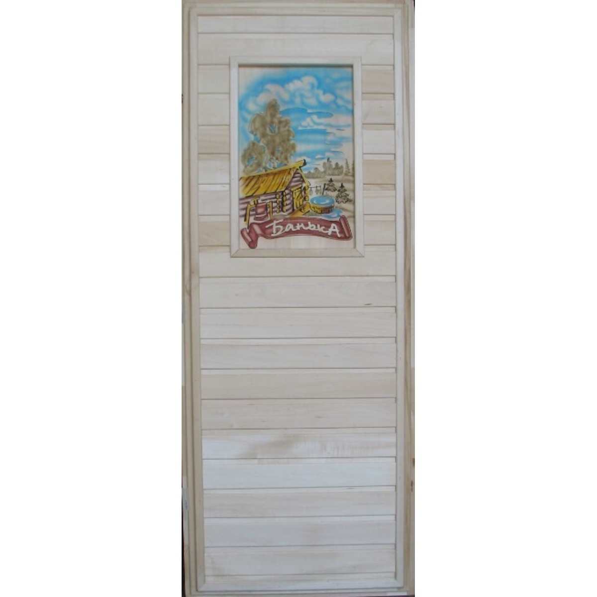 Блок дверной с панно 65x700x1800 мм массив осины