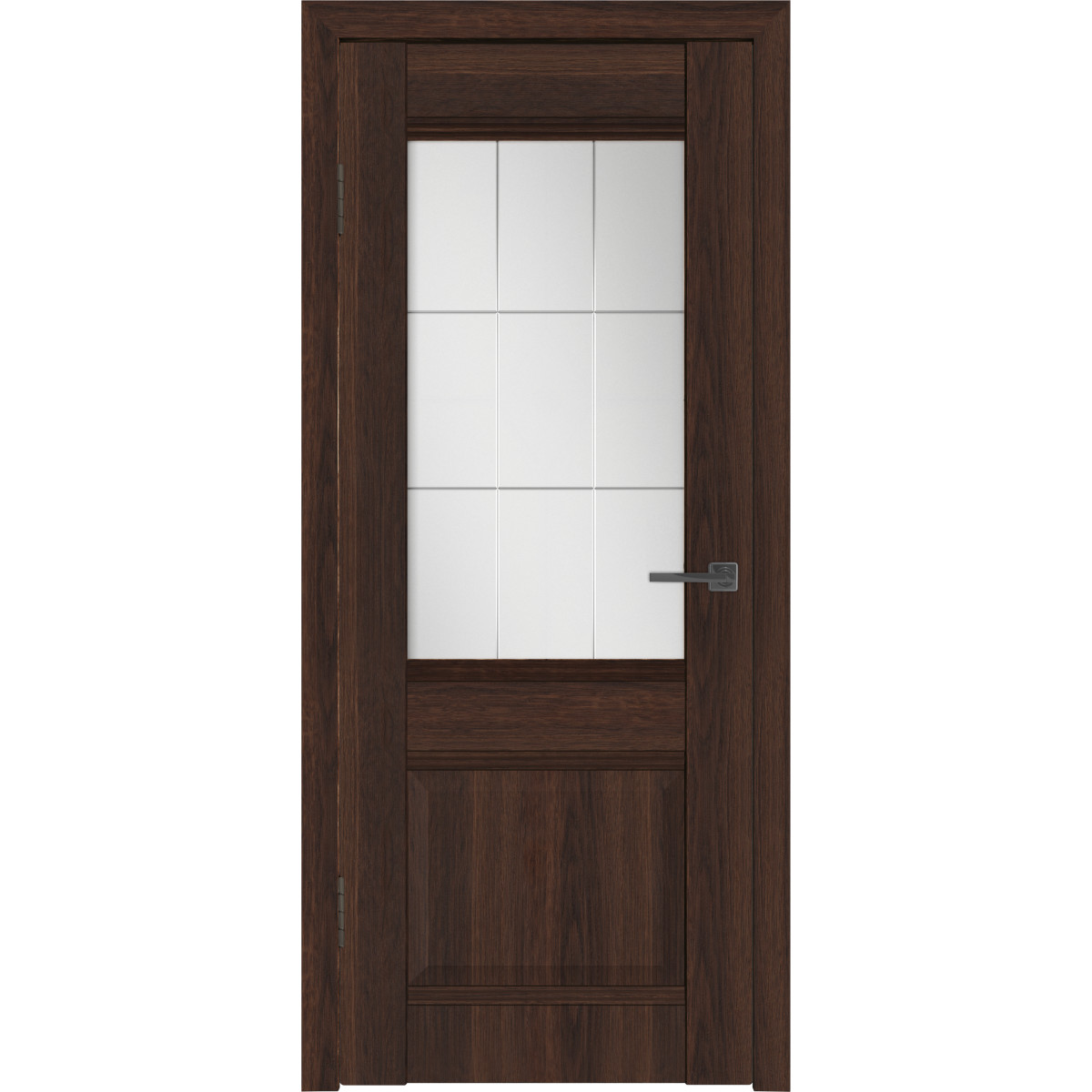 Дверь межкомнатная остекленная с замком и петлями в комплекте Классик 2 90x200 см ПВХ цвет каштан