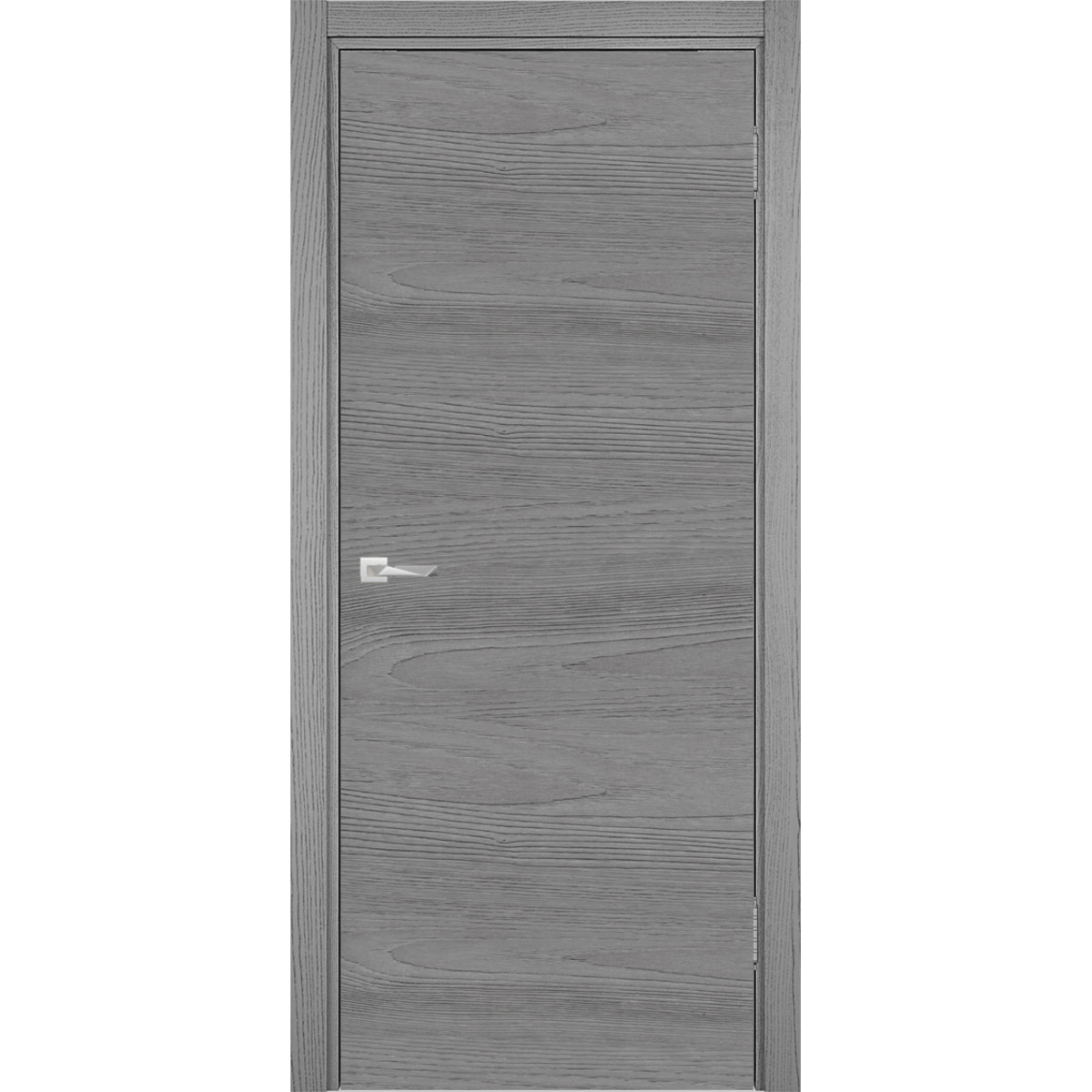 Дверь межкомнатная глухая Verda c замком в комплекте 90x200 см ламинация, цвет ясень серый