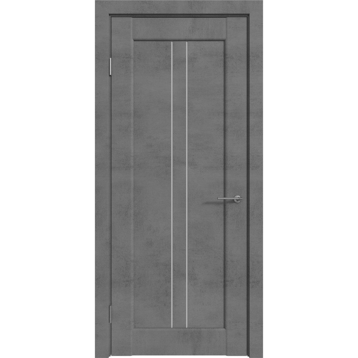 Дверь межкомнатная остекленная с замком и петлями в комплекте Сиэтл 60x200 см ПВХ цвет лофт темный