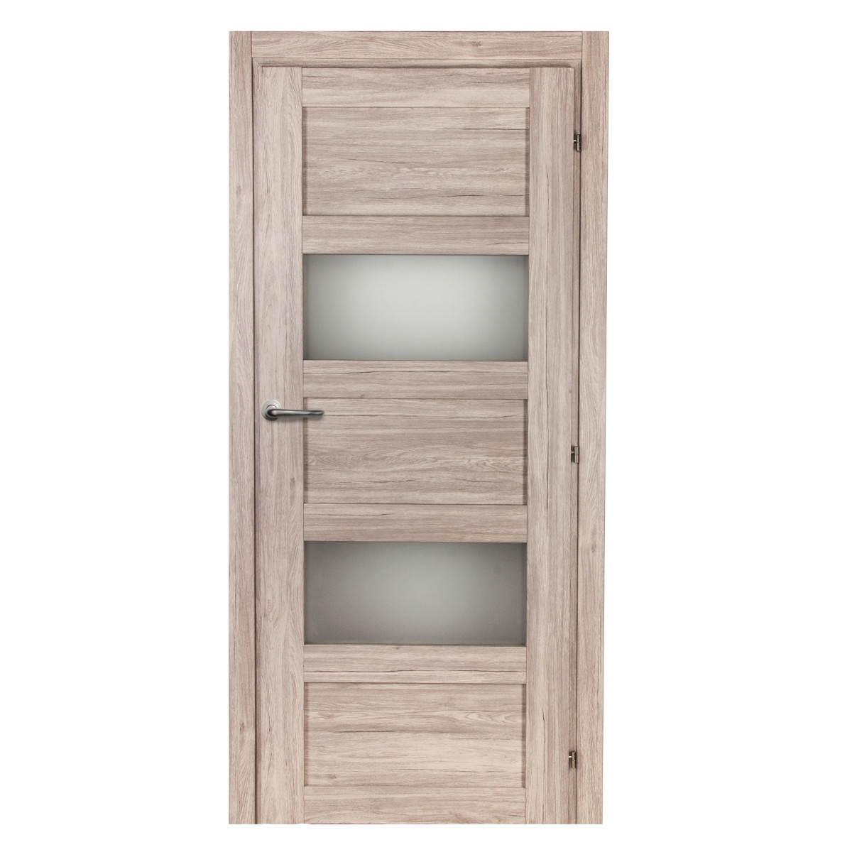 Дверь межкомнатная остеклённая Прэсто 70х200 см ПВХ цвет дуб санремо светлый с фурнитурой