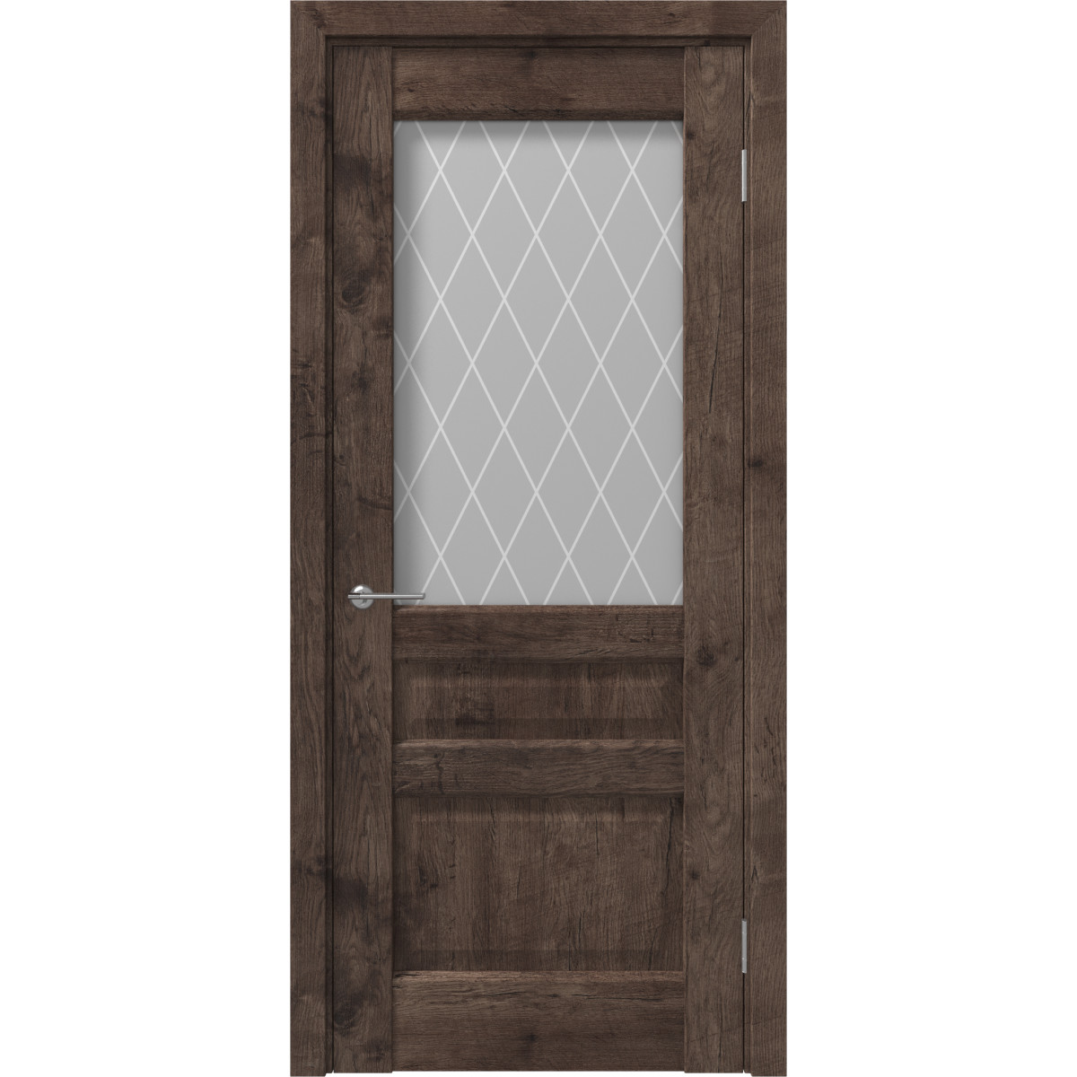 Дверь межкомнатная остеклённая с замком и петлями в комплекте Artens Магнолия 70x200 см ПВХ цвет акация тёмная